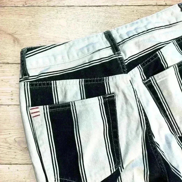 Striped Black and White Women's Jeans - Picture 7 of 8